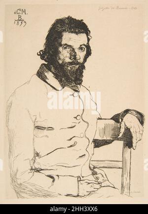 Portrait of Charles Meryon 1853 Félix Bracquemond French. Portrait of Charles Meryon  384011 Stock Photo