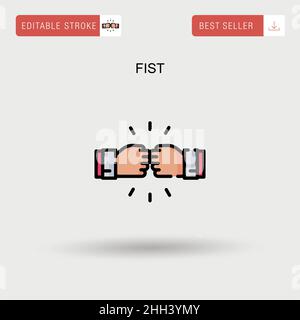 Fist Simple vector icon. Stock Vector