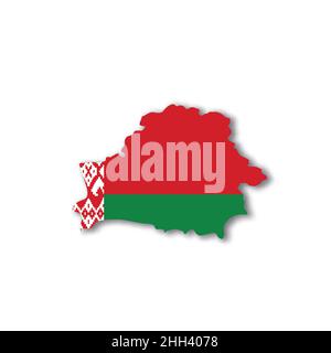 Belarus national flag in a shape of country map Stock Vector