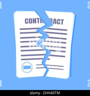 Contract cancellation business concept. Stock Vector
