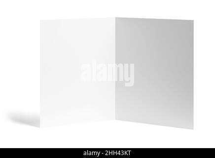 folded leaflet white blank paper template book Stock Photo