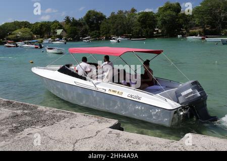 Trou d'Eau Douce is a fishing village located on the eastern side of the island. Stock Photo