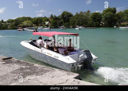 Trou d'Eau Douce is a fishing village located on the eastern side of the island. Stock Photo