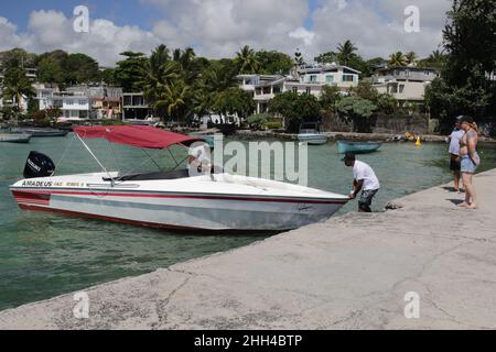 Trou d'Eau Douce is a fishing village located on the eastern side of the island. Stock Photo