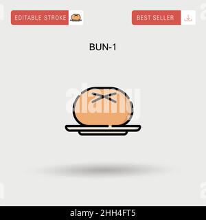 Bun-1 Simple vector icon. Stock Vector