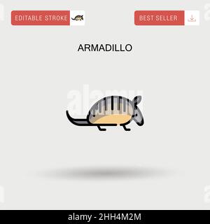Armadillo Simple vector icon. Stock Vector