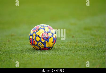 The Nike Flight winter match ball on the pitch during the Premier League match at Selhurst Park, London. Picture date: Sunday January 23, 2022. Stock Photo
