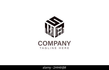 Letter SWB Logo, Three Letter Logo, Alphabet S W B Hexagon Shape Vector Icon Template Stock Vector