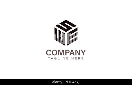 Letter SWE Logo, Three Letter Logo, Alphabet S W E Hexagon Shape Vector Icon Template Stock Vector