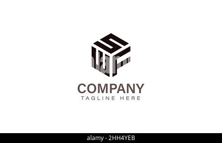 Letter SWF Logo, Three Letter Logo, Alphabet S W F Hexagon Shape Vector Icon Template Stock Vector