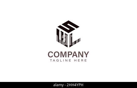 Letter SWL Logo, Three Letter Logo, Alphabet S W L Hexagon Shape Vector Icon Template Stock Vector
