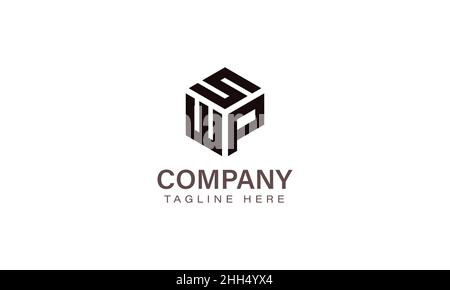 Letter SWP Logo, Three Letter Logo, Alphabet S W P Hexagon Shape Vector Icon Template Stock Vector