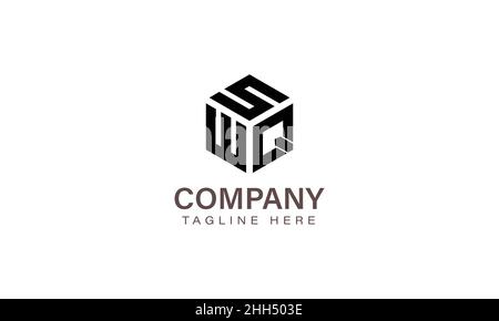 Letter SWQ Logo, Three Letter Logo, Alphabet S W Q Hexagon Shape Vector Icon Template Stock Vector