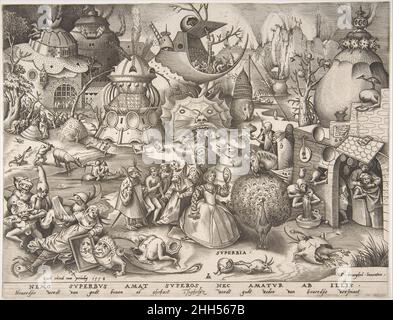 Pride (Superbia), from the series The Seven Deadly Sins 1558 Pieter van der Heyden Netherlandish. Pride (Superbia), from the series The Seven Deadly Sins  338699 Stock Photo