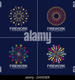 Firework Logo Design vector template Stock Vector