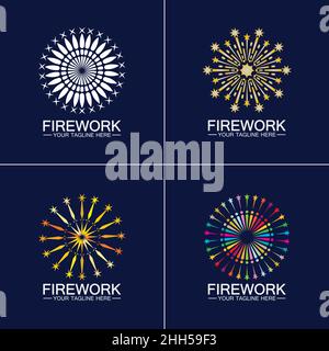 Firework Logo Design vector template Stock Vector