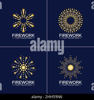 Firework Logo Design vector template Stock Vector