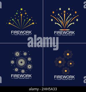 Firework Logo Design vector template Stock Vector