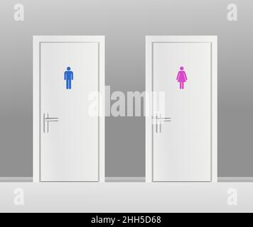 Women's and Men's Toilets Stock Vector