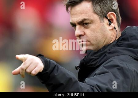 Munster head coach Johann van Graan before the Heineken Champions Cup, Pool A match at Thomond Park in Limerick, Ireland. Picture date: Sunday January 23, 2022. Stock Photo