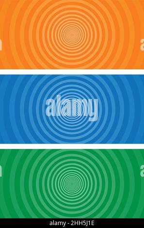 Colorful vector illustrated abstract circular theme banner backgrounds Stock Vector