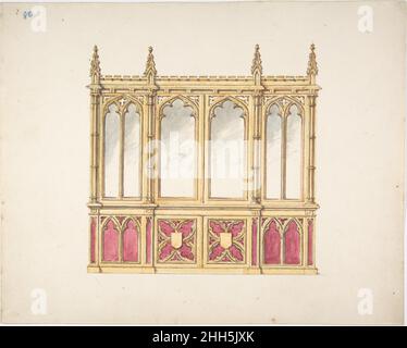 Design for Gothic Tracery and Paneling early 19th century Anonymous, British, 19th century British. Design for Gothic Tracery and Paneling  386929 Stock Photo