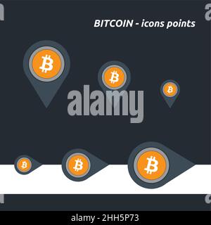 Bitcoin icons, buttons pointer vector Stock Vector