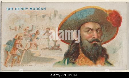Sir Henry Morgan, Capture of Panama, from the Pirates of the Spanish Main series (N19) for Allen & Ginter Cigarettes ca. 1888 Allen & Ginter American Trade cards from the 'Pirates of the Spanish Main' series (N19), issued ca. 1888 in a set of 50 cards to promote Allen & Ginter brand cigarettes.. Sir Henry Morgan, Capture of Panama, from the Pirates of the Spanish Main series (N19) for Allen & Ginter Cigarettes. ca. 1888. Commercial color lithograph. Allen & Ginter (American, Richmond, Virginia) Stock Photo