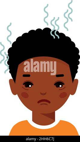 Vector Illustration of a Sick Man with a High Temperature Stock Vector