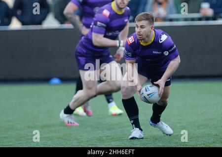 Newcastle, UK. 23rd Jan, 2022. NEWCASTLE UPON TYNE, UK. JAN 23RD Josh Eaves of Newcastle Thunder during the Friendly match between Newcastle Thunder and Wigan Warriors at Kingston Park, Newcastle on Saturday 22nd January 2022. (Credit: Chris Lishman | MI News) Credit: MI News & Sport /Alamy Live News Stock Photo