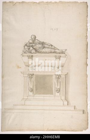 Design for a Man's Tomb 16th century Anonymous, French, 16th century French. Design for a Man's Tomb  362884 Stock Photo