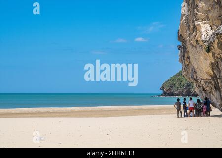 Beach life at Khao Kalok Beach south of Hua Hin in Prachuap Khiri Khan Province of Thailand Stock Photo