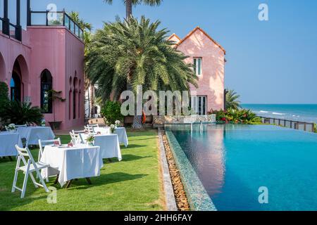 Beach life at Khao Kalok Beach south of Hua Hin in Prachuap Khiri Khan Province of Thailand Stock Photo