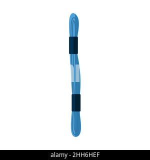Threads for sewing for cross stitching and embroidery isolated on white background. Blue threads for handmade in flat style vector illustration. Stock Vector