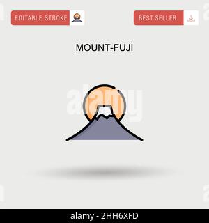 Mount-fuji Simple vector icon. Stock Vector