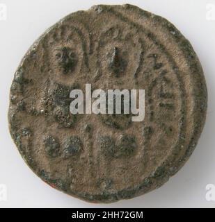 A copper-alloy Byzantine coin of Emperor Justin II from the 6th century ...