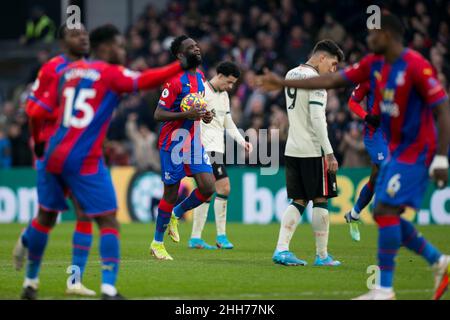 London Uk Jan 23rd Odsonne Edouard Of Crystal Palace Celebrates After Scoring During The Premier League