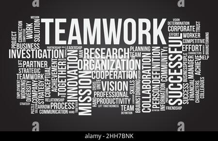 Teamwork word cloud template. Business concept vector background. Stock Vector