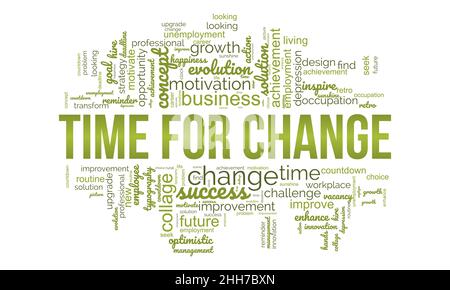Time for change word cloud template. Business concept vector background. Stock Vector
