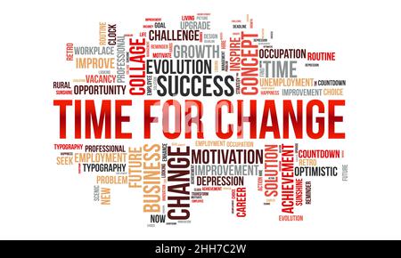Time for change word cloud template. Business concept vector background. Stock Vector