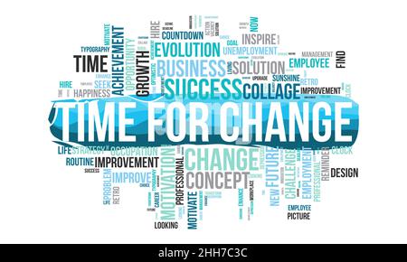 Time for change word cloud template. Business concept vector background. Stock Vector