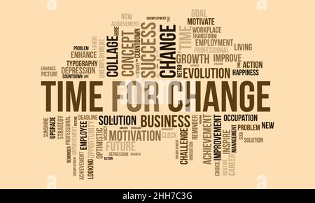 Time for change word cloud template. Business concept vector background. Stock Vector