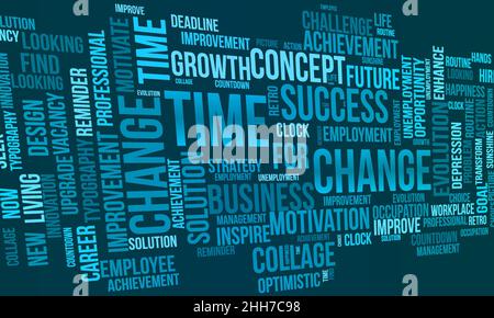 Time for change word cloud template. Business concept vector background. Stock Vector