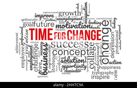 Time for change word cloud template. Business concept vector background. Stock Vector