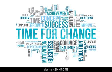 Time for change word cloud template. Business concept vector background. Stock Vector