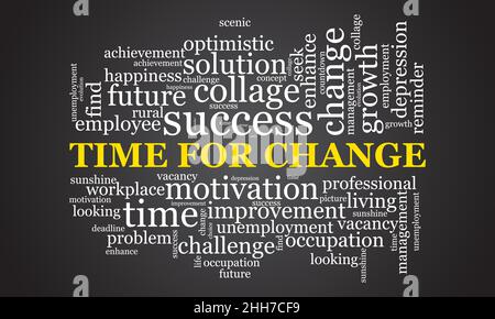 Time for change word cloud template. Business concept vector background. Stock Vector