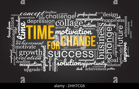 Time for change word cloud template. Business concept vector background. Stock Vector