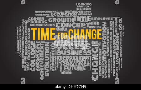 Time for change word cloud template. Business concept vector background. Stock Vector
