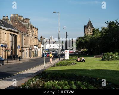 Galashiels, Selkirkshire, Scotland - Bank Street gardens. Stock Photo