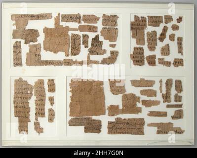 Papyri Fragments, 7th century, Made in Thebes, Byzantine Egypt, Coptic ...